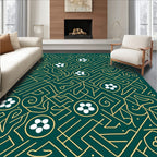 Emerald gold intricate floral maze Rug