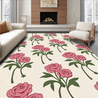 Vintage Pink Peony Garden Rug