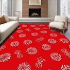 Crimson Swirl Bow Scatter Rug