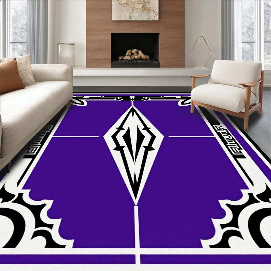 Bold Purple Art Deco Diamond Rug