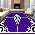 Bold Purple Art Deco Diamond Rug
