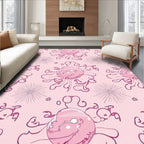 Pink Jellyfish Doodles Starburst Rug
