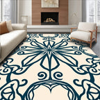 Navajo Teal Floral Scroll Rug