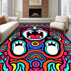 Psychedelic Dog Face Swirls Rug