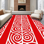 Bold Red Swirl Stripe Rug