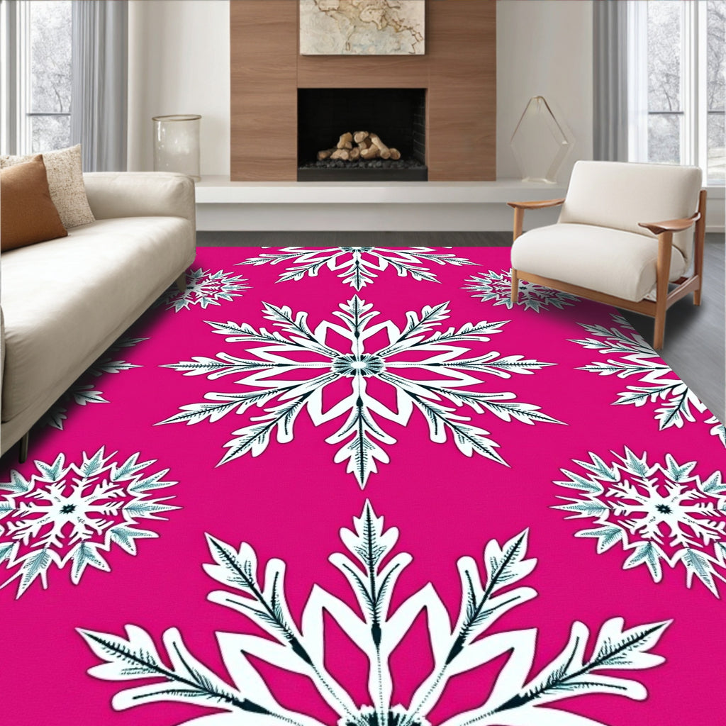 Fuchsia Snowflake Cascade Repeat Rug