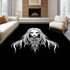 Gothic Portrait White Black Lady Rug