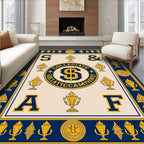Collegiate Emblem Trophy Lettering Accent Rug