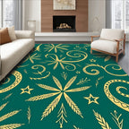 Golden Fern Swirl Star Medallion Rug