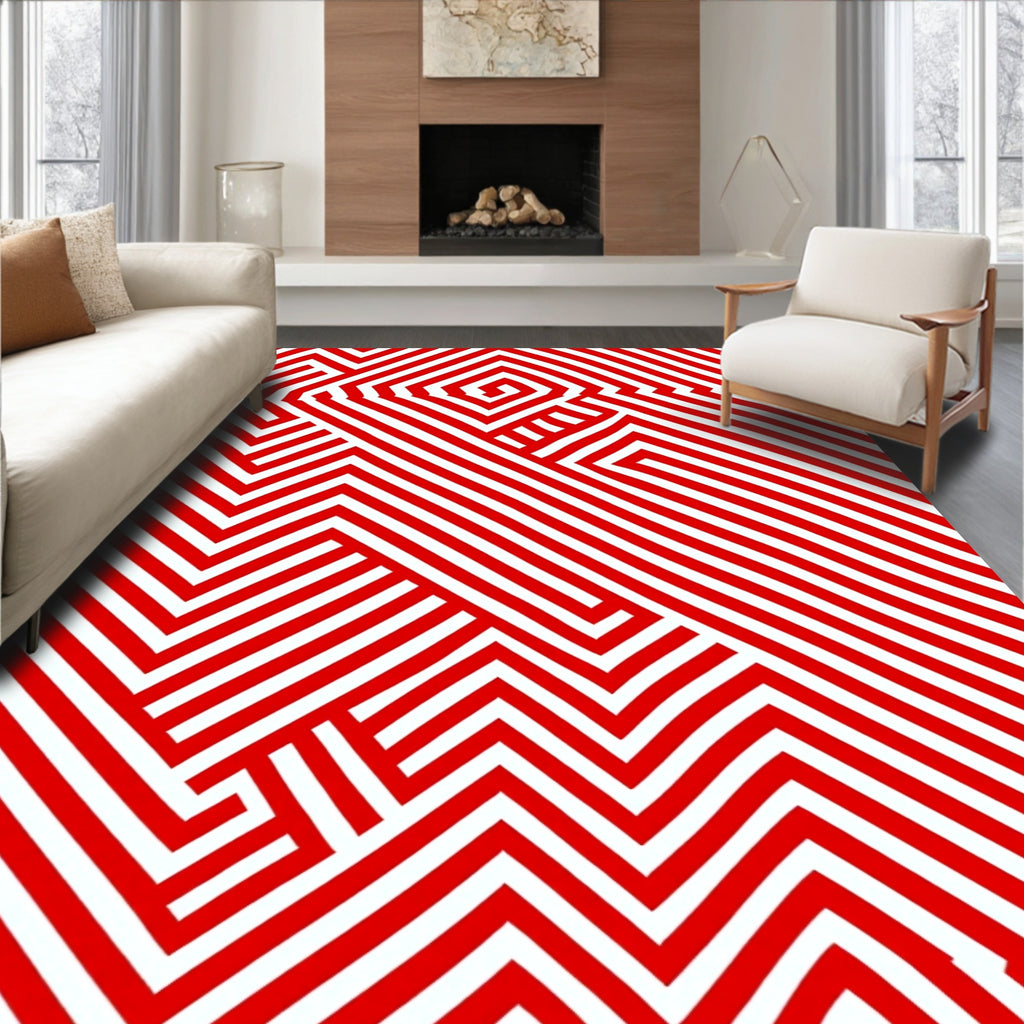 Stripe Ribbon Abstract Illusion Rug