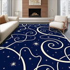 Navy Swirl Celestial Star Rug