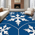 Snowflake Chains Blue White Rug