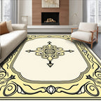 Yellow Ornate Medallion Scroll Rug