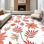 Coral Foliage With Yellow Accents Rug