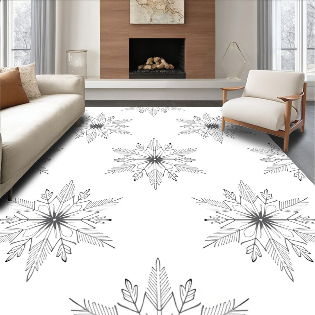 Winter Snowflake Lace Repeat Rug