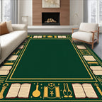 Vintage Gold Educational Elements Border Rug