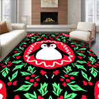 Cute Penguin Holly Border Rug