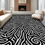 Monochromatic Abstract Organic Swirl Rug