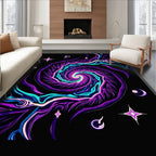 Vibrant Purple Cosmic Swirl Rug