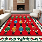 Crimson Red Nutcracker Soldier Array Rug