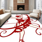Red Dancer Flowing Ribbons Outline Rug