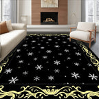 Winter Snowflakes Gold Ornament Rug