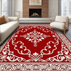 Crimson Cream Flourish Medallion Rug