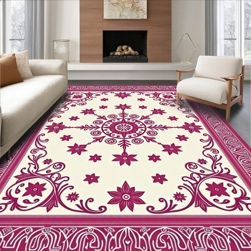 Berry Bloom Radial Frame Rug
