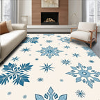 Winter Blue Snowflake Scattering Rug