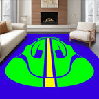 Bold Neon Green Abstract Shape Rug