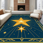Golden Starburst Celestial Frame Rug