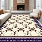 Ornate Brown Vine Lattice Rug