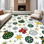 Festive Santa Stars Snowflakes Gift Bags Rug
