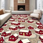 Crimson Townhouse Cluster Rug