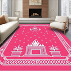 Cozy Pink Hearth Fire Mittens Rug