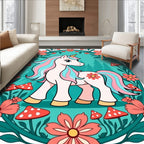 Cute Pastel Unicorn Flower Forest Rug