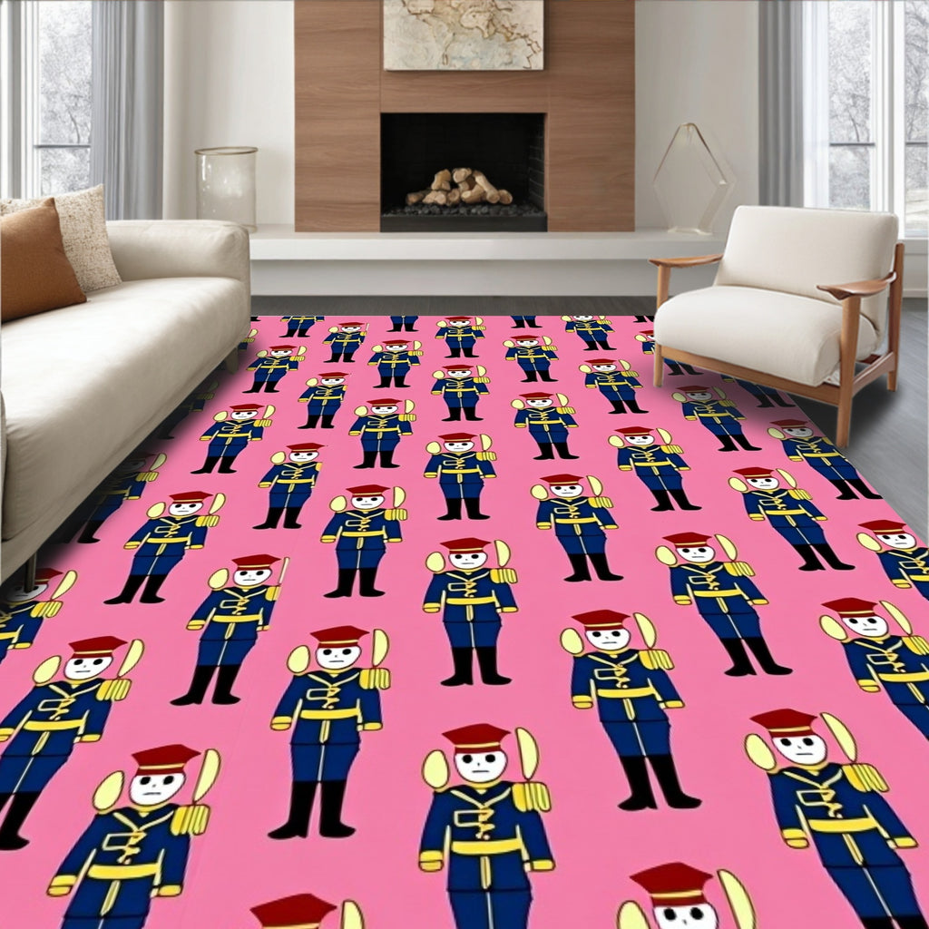 Cute Scarlet Soldier Repeat Rug
