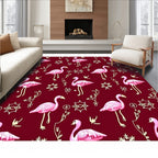 Pink Flamingo Tropical Vine Medallion Rug