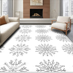 Winter Snowflake Grayscale Repeat Rug