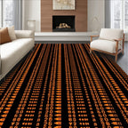 Orange Geometric Diamond Grid Rug