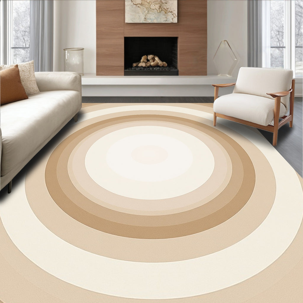Neutral Gradient Concentric Circles Rug