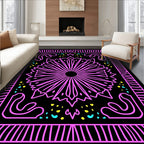Pink Radial Starburst Neon Rug