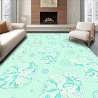 Mint Green Floral Swirl Delight Rug