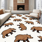 Brown Bear Repeating Pattern Rug