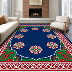 Rich Blue Starburst Arabesque Framing Rug