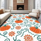 Orange Pumpkin Star Swirl Rug