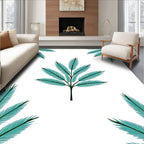 Teal Fern Frond Repeating Pattern Rug