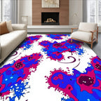 Vibrant Magenta Blue Organic Swirl Rug