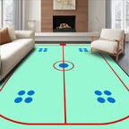 Aqua Hockey Court Blue Dots Rug