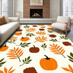 Autumn Pumpkin Leaf Medley Rug
